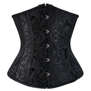 Brocade Waist Training Underbust Corset Black